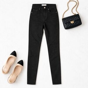 FRAME Le High Skinny Jeans Size 23 | Black High Rise Denim